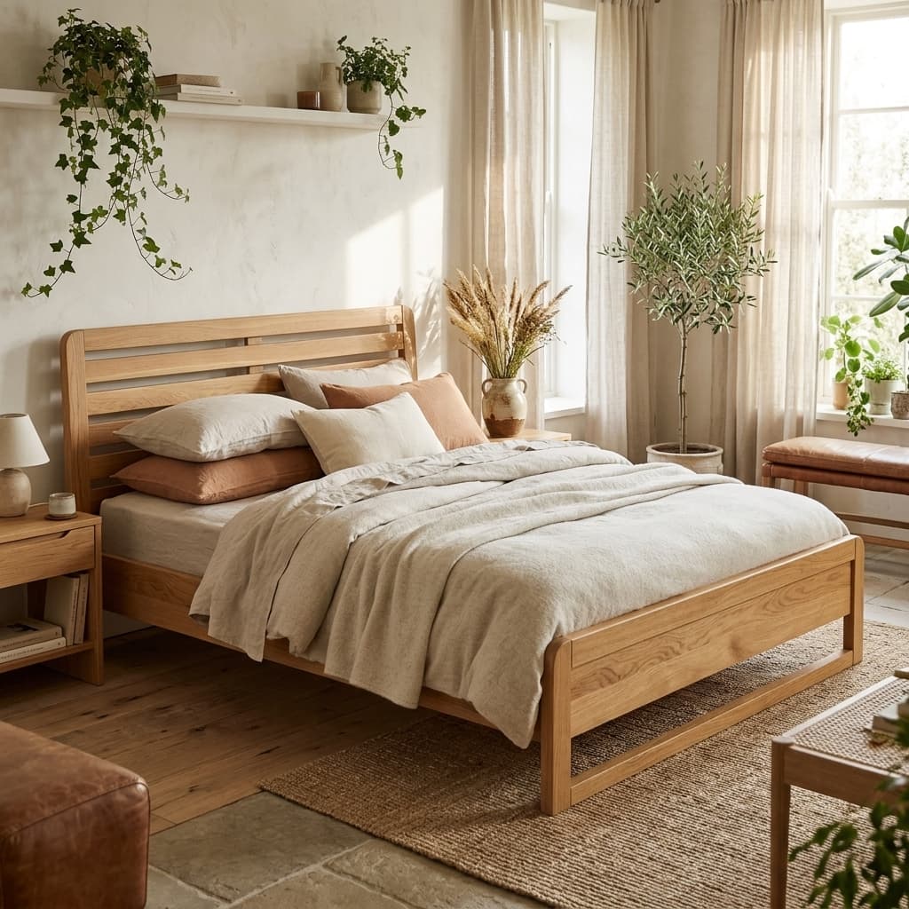 Arven Oak Bed Frame - mood