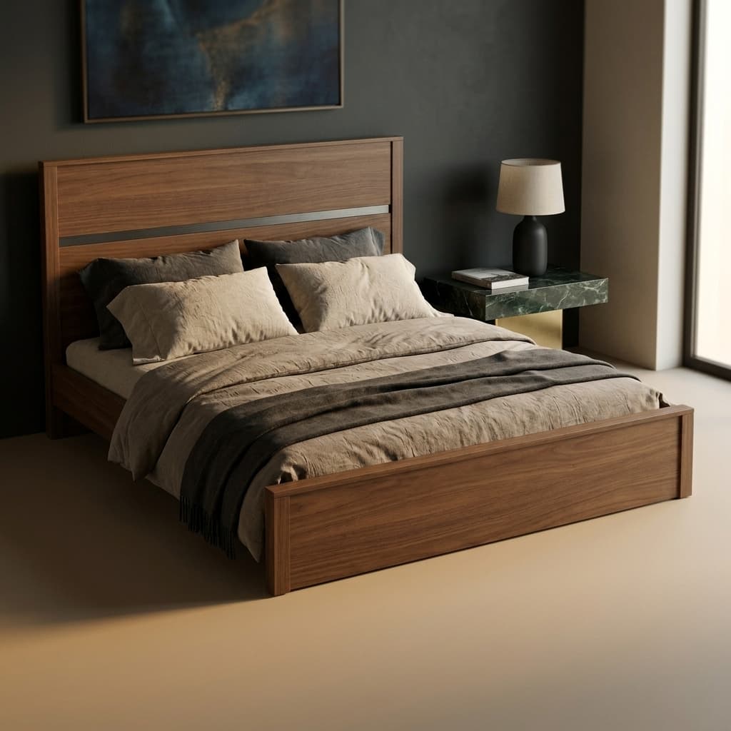 Varon Walnut Bed Frame - mood