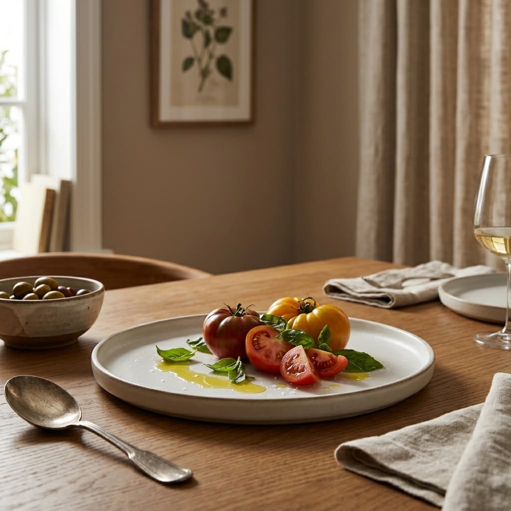 Elma Stoneware Round Platter - mood