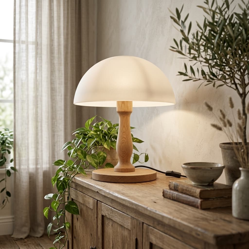 Arven Mushroom Table Lamp - mood